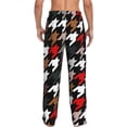 thumbnail image 3 of Daiia Houndstooth Green Red Men's Sleep Pant with Pockets and Drawstring,Pajama Pants-X-Large, 3 of 9