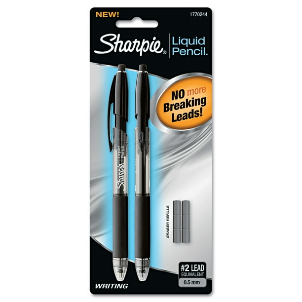 Sharpie Liquid Mechanical Pencil, 0.5 mm, 6 Eraser Refills, 2/Pack