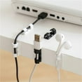 thumbnail image 4 of 5/20PCS Cable Organizer Clips Cable Management Desktop & Workstation Wire Manager Cord Holder USB Charging Data Line Winder Black-5PCS, 4 of 5