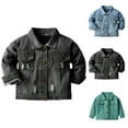 thumbnail image 2 of Povozer Boys Little Child Spring Fall Long Sleeve Casual Cardigan Top Jacket(Blue,130), 2 of 6
