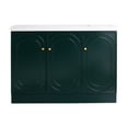 thumbnail image 6 of LiviNest 48" Freestanding Bathroom Vanity with White Resin Sink: Modern Dark Green Oval Pattern Cabinet & 3 Soft-Close Doors - Waterproof Plywood Construction for Urban Design Enthusiasts & Small Spa, 6 of 6