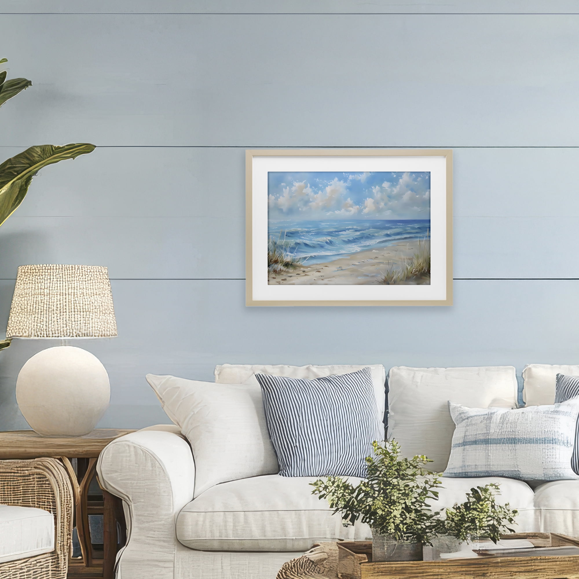 Stupell Industries Coastal Tranquility Horizon Birch Framed Print Under Glass, design by Creative Studio