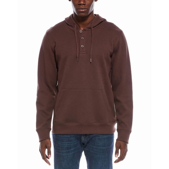 Onia mens Heavyweight Waffle Hoodie, XL, Brown