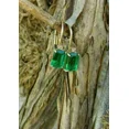 thumbnail image 3 of 2.50 Ct Lab Created Emerald & Diamond Womens Hoop Earring 14K Yellow Gold Plated, 3 of 4