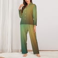 thumbnail image 2 of Sikiie Orange To Teal Gradient Pajamas for Women Set, Womens Pajama Sets, Lounge Sets for Women, 2pjs for Women-Large, 2 of 7