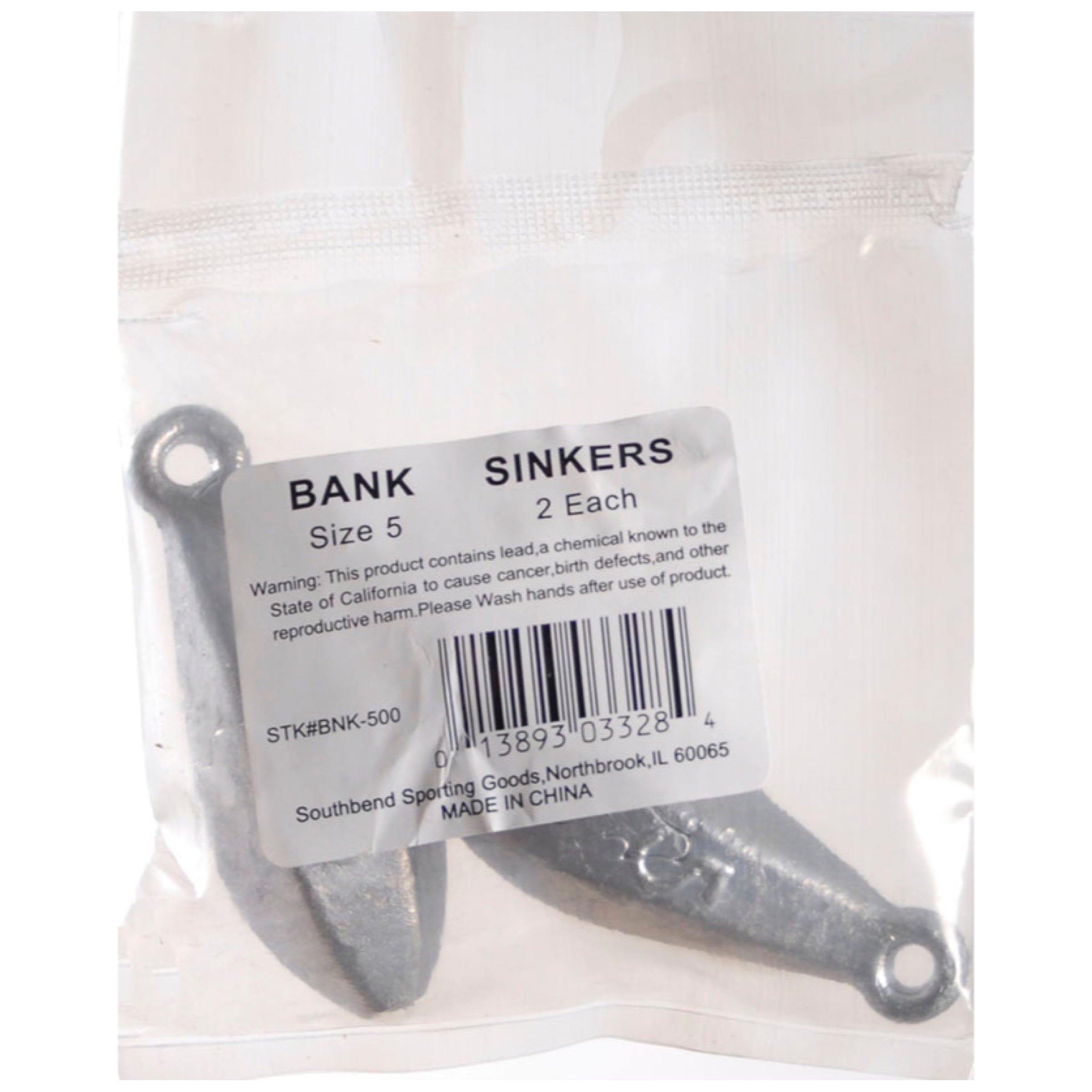 South Bend Lead Free Bank Sinkers Fishing Terminal Tackle, #2, 2