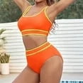 thumbnail image 6 of Jacenvly 2024 Bikini Swimsuits for Women Soft Satiny Swimsuits for Women 2 Piece Hawaiian Swim Cami Bra and Ruffles Bathing Sets Beachwear Multicolor Beach Dresses Casual Summer Orange, 6 of 8