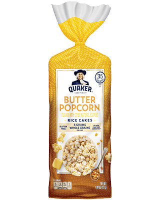 Quaker Rice Cakes Caramel, Lightly Salted & Butter Popcorn Flavors, Pack of 3, 1 lbs