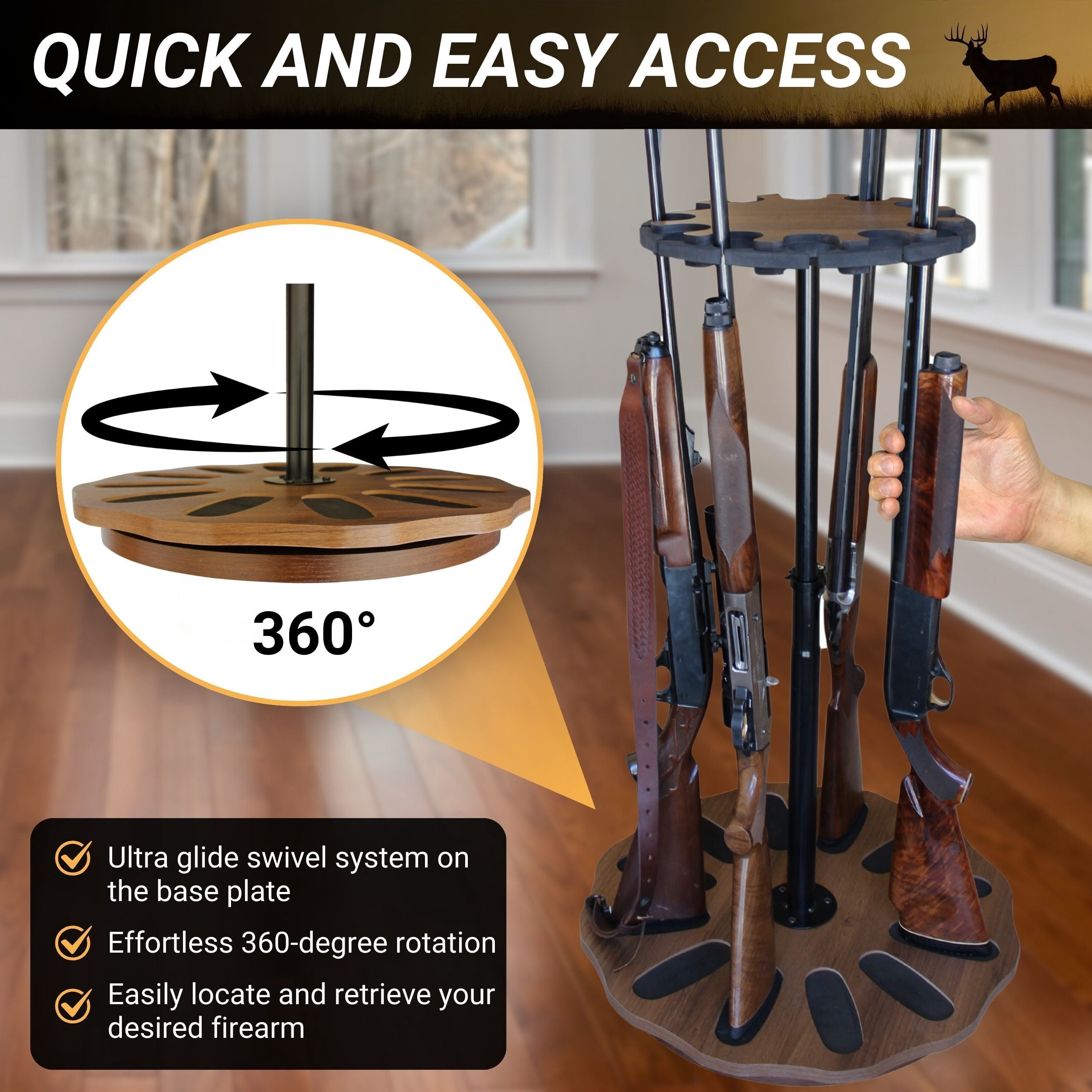Rush Creek Creations 12 Gun Spinning Storage Rack
