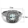 thumbnail image 2 of Luxe Jewelry Designs Women's Stainless Steel Engagement Halo Ring with Square Cubic Zirconia - Size, 2 of 4