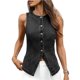 thumbnail image 3 of Chaleco Vaquero Elástico Sin Mangas para Mujer, con Botones y Cuello Redondo, Informal, Estilo Western para Verano Gris Negro XL, 3 of 9