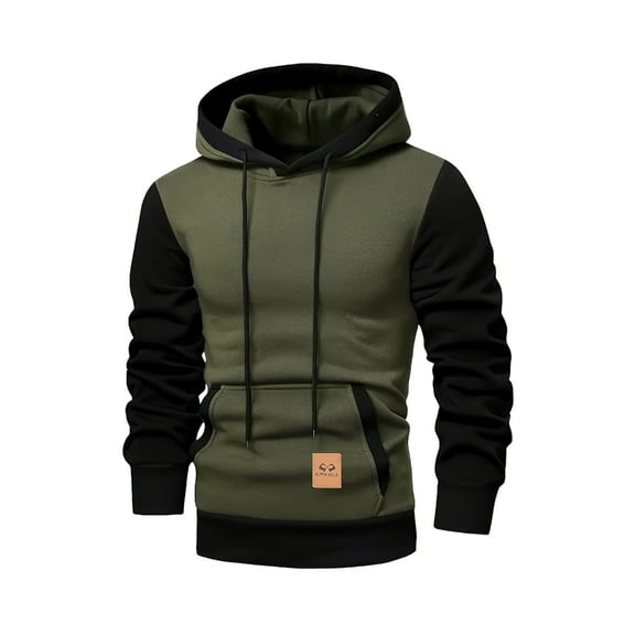 LWavelet Mens Casual Long Sleeve Hoodie Pullover With Adjustable Drawstring Hood And Kangaroo Pocket For Everyday Wear