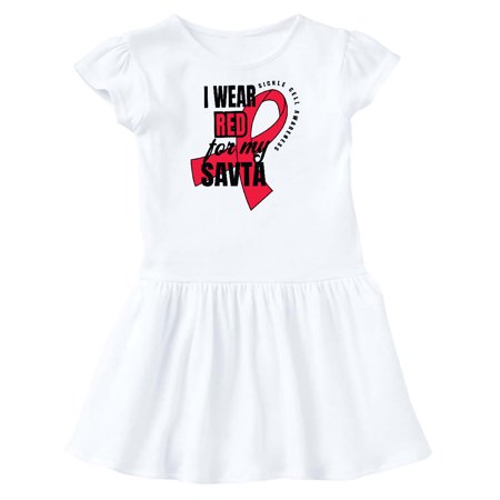 

Inktastic Sickle Cell Awareness I Wear Red For My Savta Gift Toddler Girl Dress