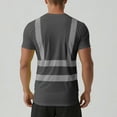 thumbnail image 3 of Hi Vis Safety Shirt Lightweight Moisture-Wicking Short Sleeve Work T-Shirt With Reflective Tape Class 1 Orange Green Tops Gray Xl, 3 of 8