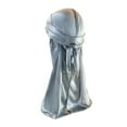 thumbnail image 1 of Headwraps Assorted Colors Long Tail Pirate Hat Styles Elastic Single-layer Unisex Windproof Single Layer Attractive Chic Design Breathable Turban Beanies grey, 1 of 4