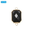 thumbnail image 3 of Uxcell Birthstone Connector Link, 10Pcs Diamond Clear charm Links, Rectangle Glass Crystal Bead Link, Black, 3 of 5