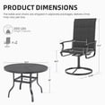 thumbnail image 6 of ELPOSUN 5 Piece Outdoor Patio Dining Set Swivel High Back Padded Textilene Chairs and Round Table Furniture Set,Black, 6 of 6