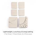 thumbnail image 3 of Mellanni 6 Piece Bed Sheet Set Brushed Microfiber, Extra Deep Pocket, King, Golden Ivory, 3 of 7