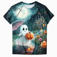 thumbnail image 6 of TOWED22 Halloween Costumes for Women Funny Pumpkin Printed Cute T Shirts Ghost Graphic Tops Fall Tee Fashion Gift(Green,3XL), 6 of 6