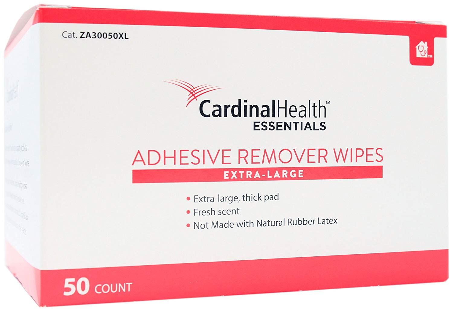 Adhesive Remover Wipes 4" x 4" Extra Large (Box of 50), Item ZA30050XL