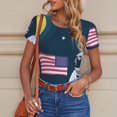 thumbnail image 6 of Vsdgher Astronaut With USA Flag Prinr Short Sleeve Body suit for Womens, Sexy Onesie One Piece Round Neck Bodysuit Shapewear Tummy Control-XX-Large, 6 of 7