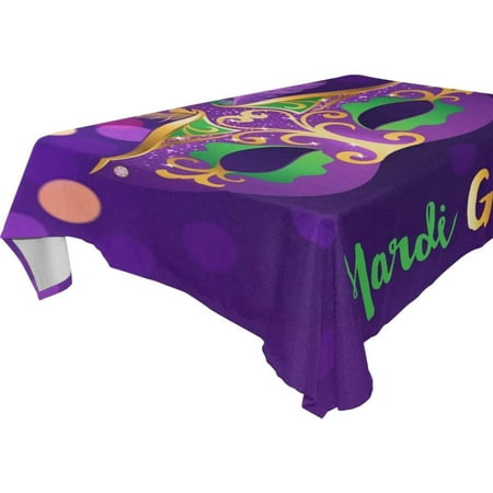 

Hyjoy Mardi Gras Rectangle Tablecloth Spill-Proof Polyester Table Cloth Table Cover for Kitchen Dining Picnic Holiday Party Decoration 54x54 Inch