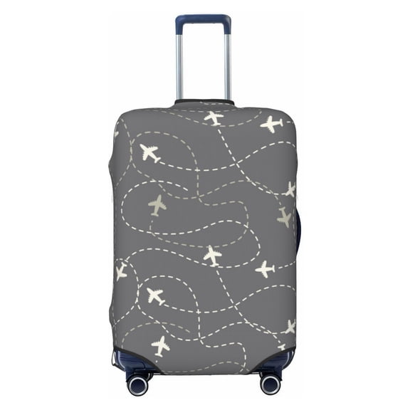Xecao Airplane Routes Around The World print Elastic Luggage Cover, with double-sided print , is perfect for travel, business, and daily use