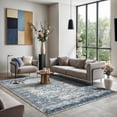 thumbnail image 4 of GLN Rugs Kumbet - Indoor, Machine Washable Area Rug 6'6"x9'6" Turkish Blue Home Carpet, 4 of 8