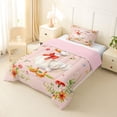 thumbnail image 2 of Manfei Cute Duck Red Bow Flower Twin Comforter Sets for Boys Girls, Rustic Animal Bedding Set, Pink Reversible, 2 Pieces, 2 of 6