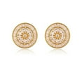 thumbnail image 2 of Ratnavali Jewels Cubic Zirconia Diamond Baguette Gold Plated White Stud Earrings for Women, 2 of 4