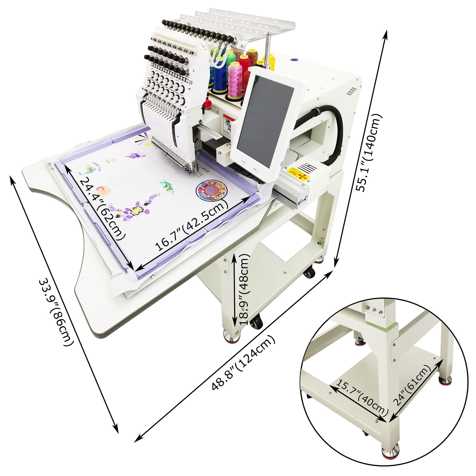 15 Needles Automatic Embroidery Machine Flat Garments Hat Computerized Embroidery Machine