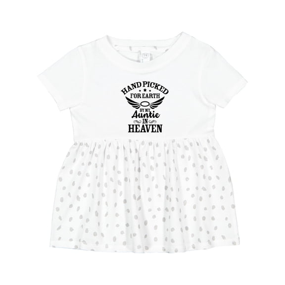 Inktastic Handpicked for Earth by My Auntie in Heaven with Angel Wings Girls Baby Dress
