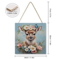 thumbnail image 2 of Charming Reindeer with Butterflies Wooden Hanging Sign - Delightful Accent for Play Areas, Perfect for Nature Lovers and Kid's Rooms 12"x12", 2 of 8