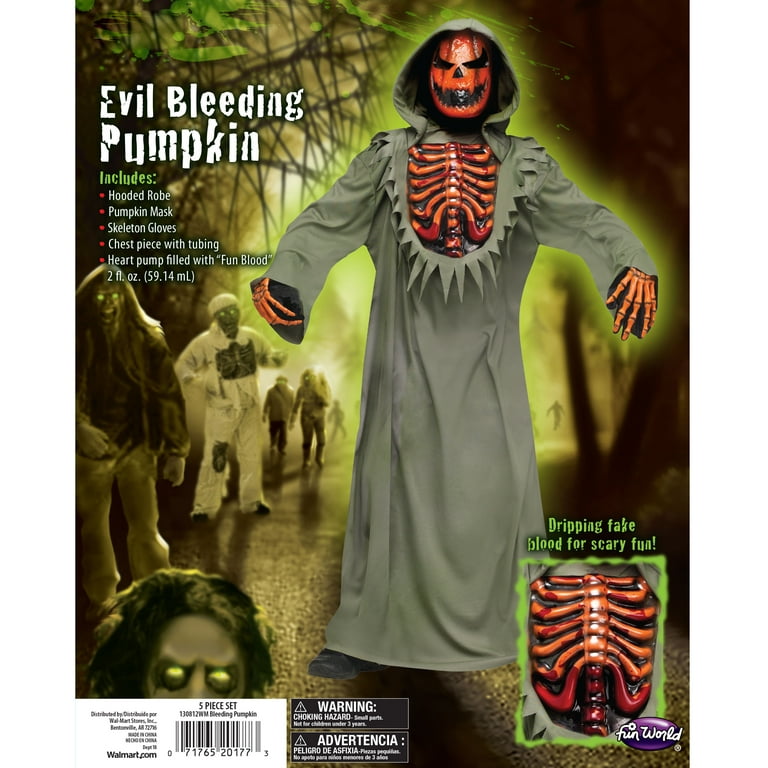 Fun World Evil Bleeding Pumpkin Green Halloween Scary Costume Big