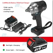 iMeshbean 800N.M 21 V Lithium-Ion Brushless Impact Wrench Kit,Brushless Motor Max Torque,Cordless Electric Impact Wrench with 2X 3.0Ah Li-ion Battery with Fast Charger, Belt Clip and Tool Case