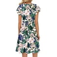thumbnail image 4 of Fantaslook Women Summer Dresses V Neck Ruffle Sleeve Casual Flowy Sundresses Button Floral Midi Dress with Pockets, 4 of 9