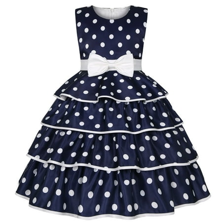 

KmaiSchai Girls Dress Flutter Sleeve Wedding Dress Kids Gown Party Dot Princess Bowknot Ruffles Birthday Printed Pageant Girls Girls Dress&Skirt And Dresses Dress Size 12 Kids Girls Pumpkin Dress Gi