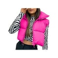 thumbnail image 1 of One opening Women's Winter Warm Gilet Crop Waistcoat Sleeveless Stand Collar Double Sided Lightweight Puffer Vest Outwear, 1 of 3