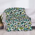 thumbnail image 3 of Naloa Green Leopard Flannel Blankets - Thick and Warm Blanket for Winter, Soft Fuzzy Plush King Blanket for All Seasons40"x30", 3 of 6