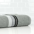 thumbnail image 4 of (2 pack) Mainstays Basic Bath Towel, Soft 100%  Cotton and Highly Absorbent Striped Bath Towel, Grey, 4 of 8