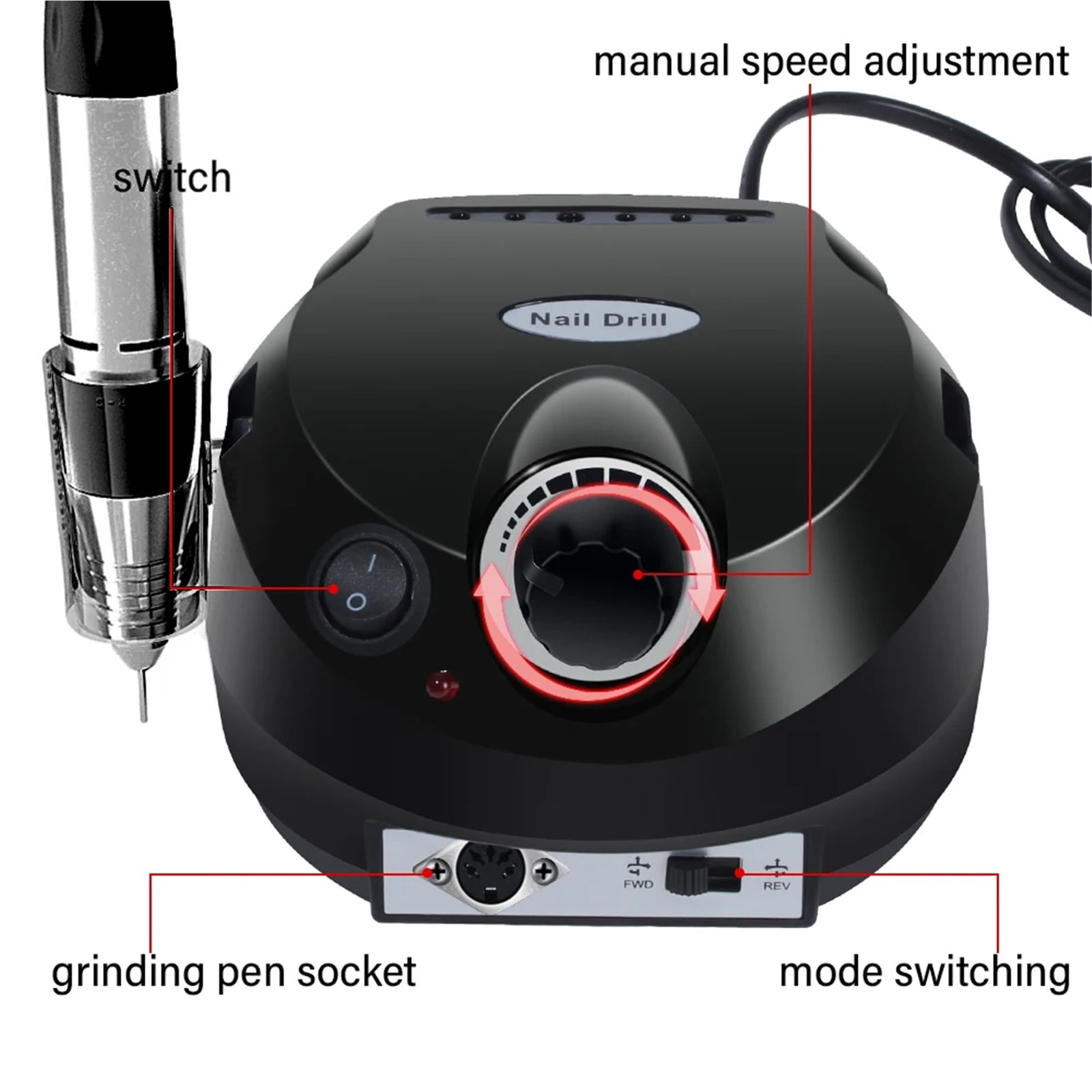 Electric Nail Sander Pedicure Manicure Tools Professional Nail Drill Machine Low Noise Cutters Nail File Kit