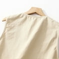 thumbnail image 6 of Lovskoo Womens Cotton Linen Vest Casual Loose V Neck Sleeveless Vests Jacket Blazer Waistcoat with Pockets Beige, 6 of 8