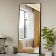 thumbnail image 6 of Floor Mirror, Full Length Mirror with Stand, Hanging Body Mirror Wall Mounted Mirror for Bedroom, Entry way, Dressing Room, Black, 6 of 6