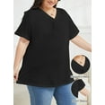 thumbnail image 2 of Oryer Womens Plus Size Tops Short Sleeve Shirts Tunic Summer Tops V Neck Casual Blouses, 2 of 6