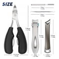 thumbnail image 2 of Amaopus 5 Pcs Toenail Clippers Set, Heavy Duty Large Toe Nail Clippers for Men, Thick Nails with Wide Opening, Sharp Ingrown Toenail Clippers, Nail Cutter Long Handle with Slanted Curved Blade, 2 of 8