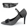 thumbnail image 1 of Zapatos de tacón alto con cordones invisibles, ajustables, instalación gratuita, anticaída, sin tacón, elásticos, fijos, con cordones, con cordones, 1 of 3