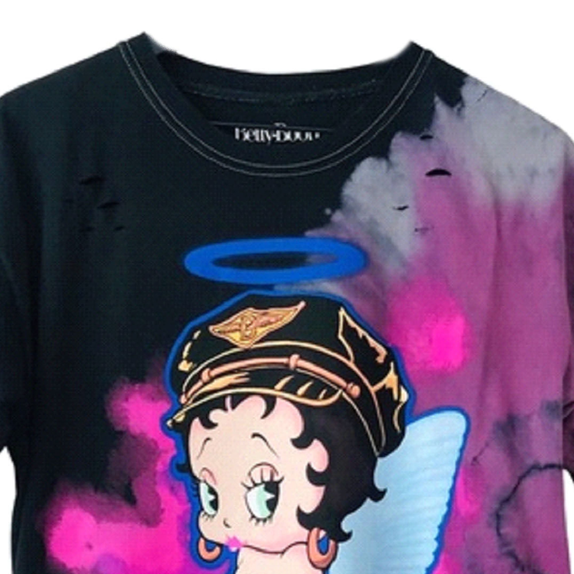 Betty Boop Street Angel Distressed Tie Dye Women's T-Shirt (XL)