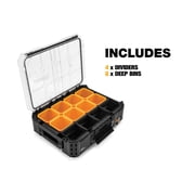 ToughBuilt Heavy Duty Storage Organizer Portable Tool Box, StackTech, Black