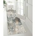 thumbnail image 2 of Moynesa 2'x6' Modern Abstract Gray Bathroom Runner Rug,Washable Long Hallway Rug Runner, Soft Non Slip Blue Floor Accent Carpet Runner for Entryway Kitchen Laundry Room Doorway Bedroom, 2 of 7