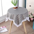 thumbnail image 3 of 1PC Tablecloth Multi Purpose Cover Towel Round Table Cloth Household Cotton And Linen Tablecloth For Living Room Dining Room Wear Tablecloth 31.5 X 31.5 Inch Gray, 3 of 3